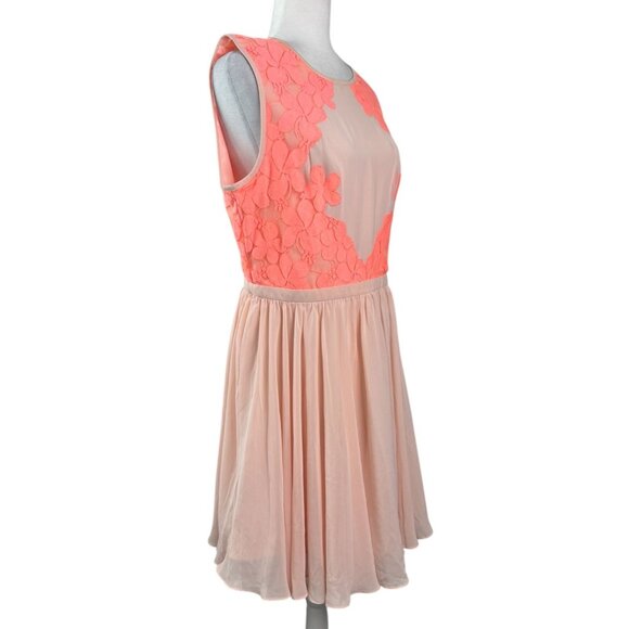 Ted Baker London Vember Lace Colorblock Mini Dress Cocktail Formal Womens Sz 10 - Picture 5 of 11
